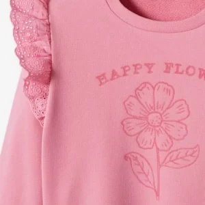 Meilleur Service Sweat Motif Fleur Flocké Fille Volants En Broderie Anglaise Rose Bonbon – Vertbaudet 18