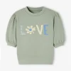 Sweat Motif “love” Fille Manches Boules Courtes Vert D’eau – Vertbaudet soldes pas cher 11