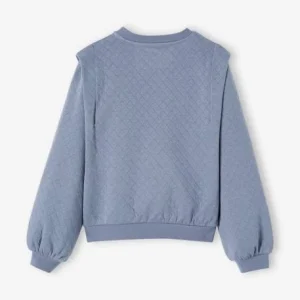 Sweat Quilté Avec Broderie Irisée Fille Bleu – Vertbaudet boutiqued pas cher 7