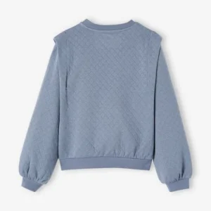 design à la mode Sweat Quilté Avec Broderie Irisée Fille Bleu – Vertbaudet 7