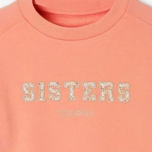 Sweat Romantique Lettres Fantaisie Fille Corail – Vertbaudet achat pas cher 12