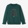 REMISE Sweat Sapin De Noël Fille Avec Pompons Et Détails Brillants Vert Sapin – Vertbaudet 20