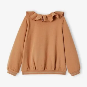 en france Sweat Zippé Avec Collerette Fille Caramel – Vertbaudet 14