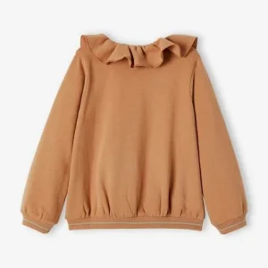 vente luxe pas cher Sweat Zippé Avec Collerette Fille Caramel – Vertbaudet 14