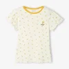 T-shirt à Côtes Imprimé Fille Jaune Imprimé – Vertbaudet belle 5