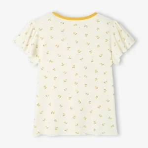 T-shirt à Côtes Imprimé Fille Jaune Imprimé – Vertbaudet belle 7