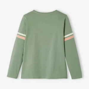 nouveau produit T-shirt à Fleurs Détails Flocage Velours Fille Vert – Vertbaudet 11