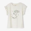 T-shirt à Motif Irisé Fille Manches Courtes Volantées Jaune Pâle – Vertbaudet soldes officiel 22