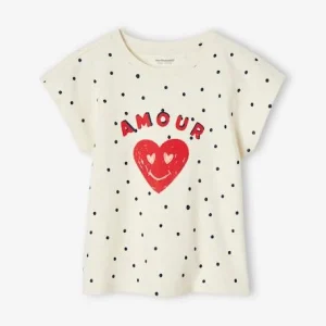 a Prix Discount T-shirt “amour” à Pois Fille écru – Vertbaudet 10