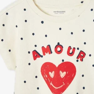 a Prix Discount T-shirt “amour” à Pois Fille écru – Vertbaudet 14