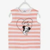 T-shirt Avec épaulettes Disney Minnie® Fille Rose Poudré Rayé – Minnie soldes de Noël 20