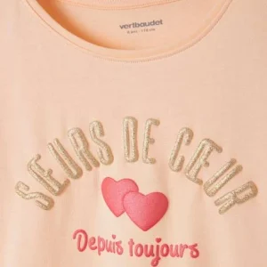 T-shirt Basics à Message Détails Irisés Fille Rose Poudré – Vertbaudet nouveau produit 9