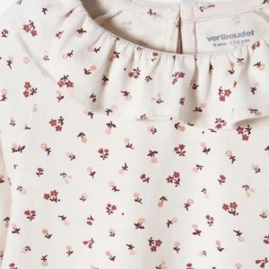 vente pas cher T-shirt Blouse à Collerette Fille Imprimé Fleurs Rose Imprimé – Vertbaudet 12