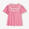 france en ligne T-shirt Blouse Fille Détails Jour échelle Rose Bonbon – Vertbaudet 20