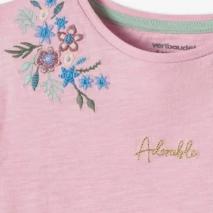 REMISE T-shirt Brodé Fleurs Aux épaules Lilas – Vertbaudet 9