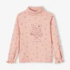 T-shirt Col Montant En Côtes Imprimé Fleurs Fille Rose Poudré – Vertbaudet magasins pas chers 8