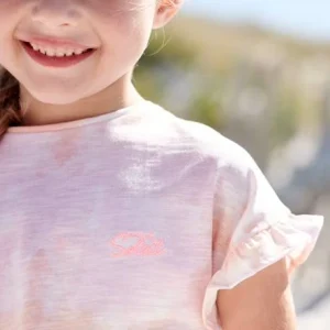 dernière tendance T-shirt Effet “dip Dye” Manches Courtes Volantées Fille Rose – Vertbaudet 10