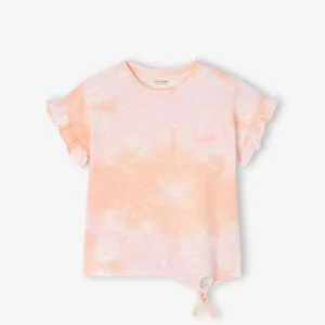 dernière tendance T-shirt Effet “dip Dye” Manches Courtes Volantées Fille Rose – Vertbaudet 12