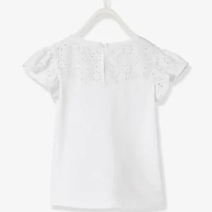 T-shirt Fille Avec Détails Broderie Anglaise Blanc – Vertbaudet guranteed de qualité 12