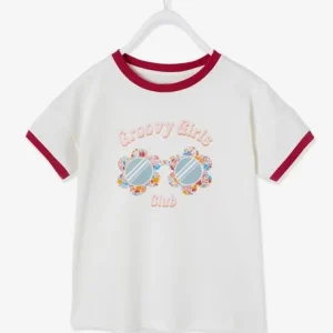 T-shirt Fille “Groovy Girls” Ivoire – Vertbaudet Pas Cher Magasin Soldes 12