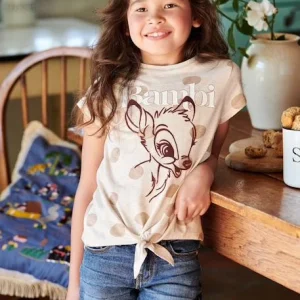 magasin pour T-shirt Fille Manches Courtes Disney® Bambi Beige Chiné – Disney 12