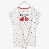 grossiste en ligne T-shirt Imprimé Détails Irisés Fille Blanc Imprimé – Vertbaudet 10