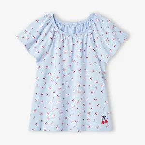 site en ligne T-shirt Imprimé Manches Papillon Fille Bleu Ciel – Vertbaudet 14