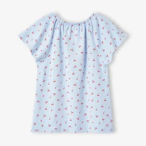 site en ligne T-shirt Imprimé Manches Papillon Fille Bleu Ciel – Vertbaudet 16