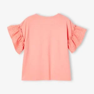 Boutique officielle T-shirt Manches à Volants En Broderie Anglaise Fille écru – Vertbaudet 18