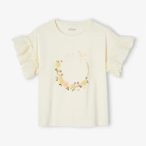 T-shirt Motif Couronne Détails Irisés Fille écru – Vertbaudet site soldes 14