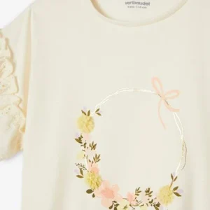 T-shirt Motif Couronne Détails Irisés Fille écru – Vertbaudet site soldes 18