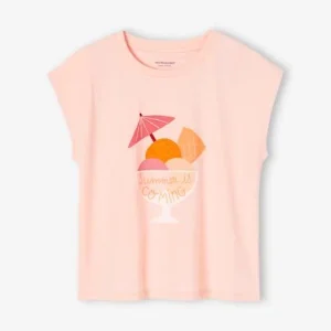 en ligne T-shirt Motif été Fille Manches épaules Rose Bonbon – Vertbaudet 14