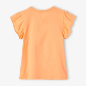 T-shirt Motif Fleurs 3D Fille Manches Courtes Volantées Orange – Vertbaudet garantis authentique 8