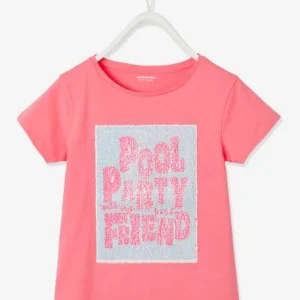 Top ventes T-shirt “pool Party” En Sequins Réversibles Fille Rose – Vertbaudet 10