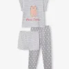 magasin en ligne france T-shirt + Short + Pantalon Pyjama Fille Lot Blanc Rayé – Vertbaudet 19