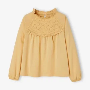 à prix d'occasion Tee-shirt Blouse Détail En Broderie Anglaise Fille Rose Poudré – Vertbaudet 14