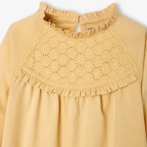 à prix d'occasion Tee-shirt Blouse Détail En Broderie Anglaise Fille Rose Poudré – Vertbaudet 18