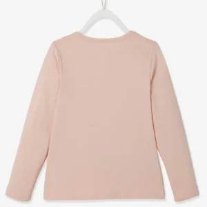 Tee-shirt Girly Détails Irisés Et Noeud Fantaisie Fille Rose Pâle – Vertbaudet magasin pour 18