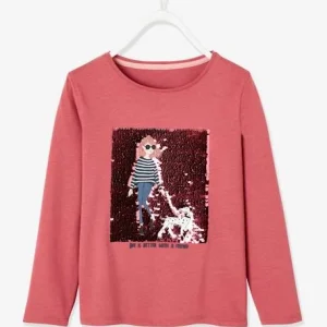 Neuve avec étiquette Tee-shirt Motif “girly” à Sequins Fille Rose Foncé – Vertbaudet 14