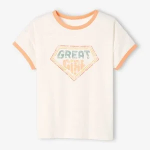 à prix promos Tee-shirt Motif Graphique “great Girl” Fille écru – Vertbaudet 14