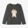 Tee-shirt Motif Lapin Avec Noeud Fantaisie Fille Gris Foncé – Vertbaudet outlet soldes 13