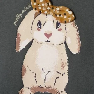 Tee-shirt Motif Lapin Avec Noeud Fantaisie Fille Gris Foncé – Vertbaudet outlet soldes 9